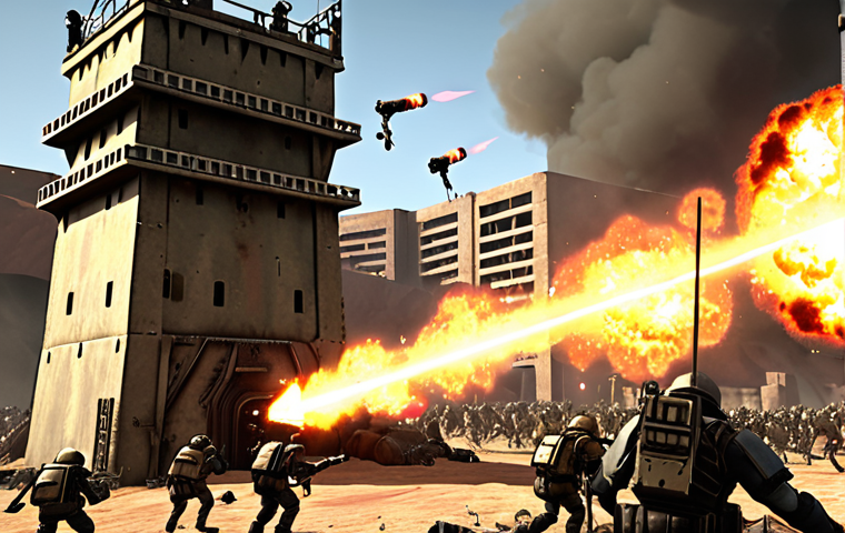 **Prompt:** An intense, close-up view of a "kill zone" in a post-apocalyptic tower defense game. A narrow chokepoint is overrun by a diverse horde of zombies and mutated creatures. Multiple defense towers are actively firing: a high-damage Laser Tower emits a focused beam, a Flamethrower Tower unleashes a wide arc of fire, and a Ground Fortification Tower visibly slows down enemies. An Ammo Tower radiates a subtle, empowering aura. The scene is filled with dynamic energy effects, showcasing concentrated firepower and the synergy between different unit types. Gritty, realistic textures with vibrant special effects like laser impacts, fire trails, and glowing debuffs.